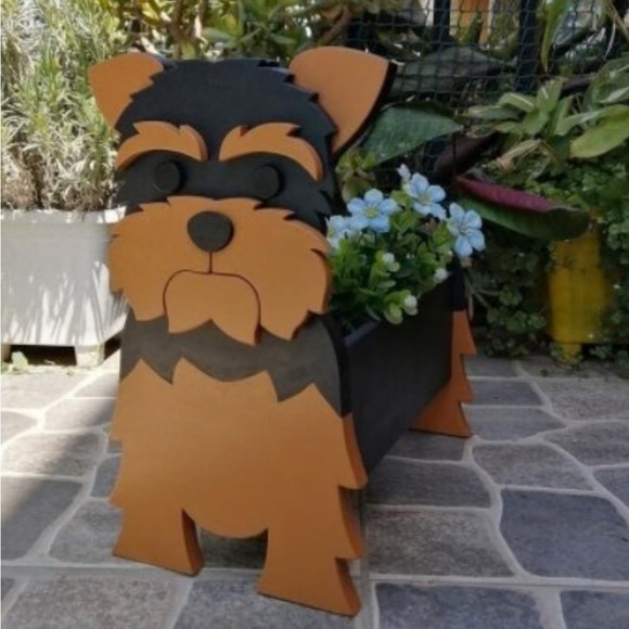 Yorkshire terrier dog shaped planter. new still in packaging. Large 10”x16.9” - Picture 1 of 6